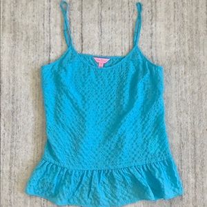 Lilly Pulitzer Peplum tank top in XS, pool blue